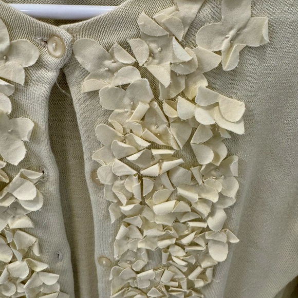 DownEast Ivory Cardigan with Petal Accents - Picture 3 of 4
